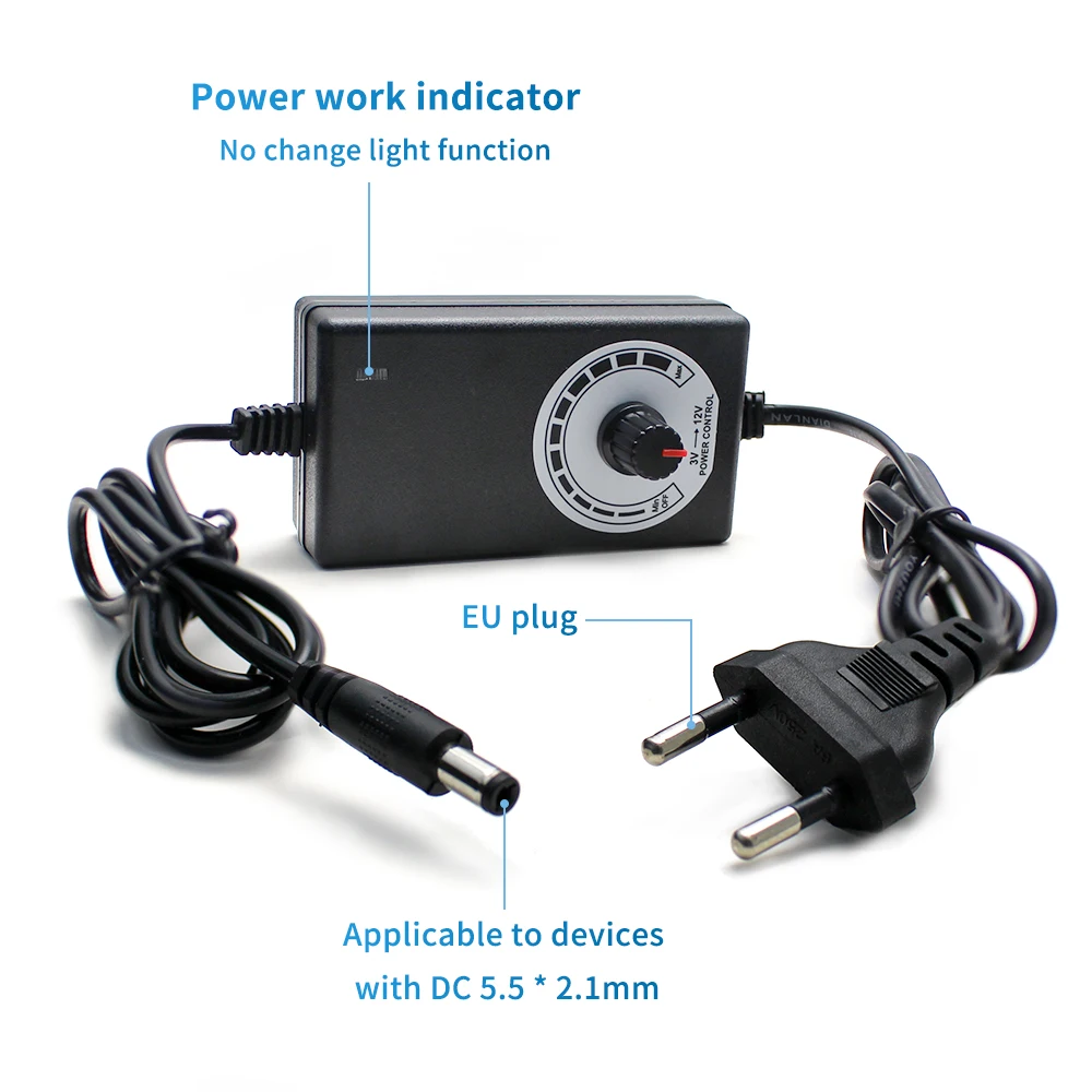 Sf73d8822dbdd4126bb911cd4bb3006bes Various Voltage 3V 12V 24V 36V Adjustable AC-DC Power Supply Adapter 3V-24V-3A With Jack Adapter Plug Female For Home Appliance