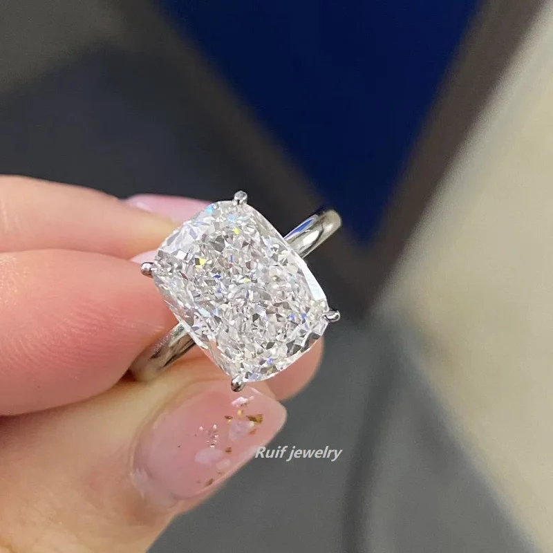 Sfc88ce40e6dc465c9a516bebaf53d9f4B Ruif Customize 6.51ct G Color CVD Lab Grown Diamond Rings for Women Proposal Wedding Bride Jewelry