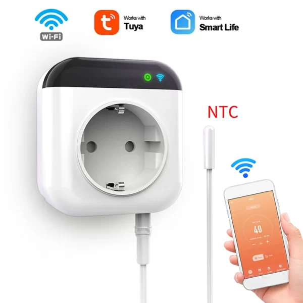Smart Wifi Thermostat Plug Outlet 15A Programmable Temperature Controller Wireless Plug-in Socket APP Control Voice Control