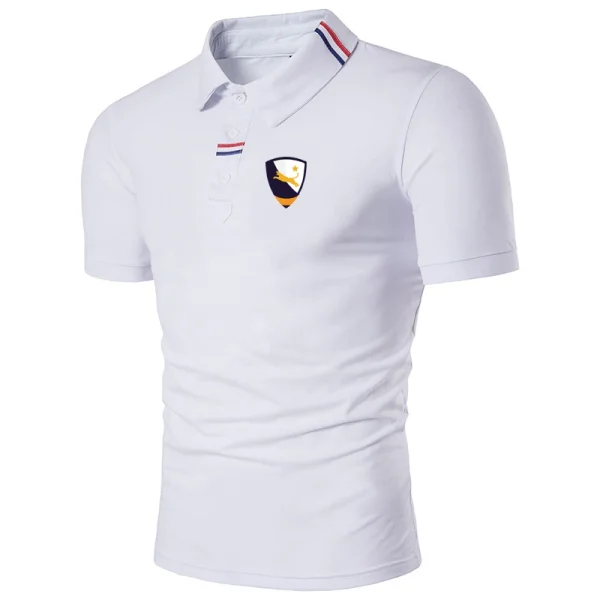 Solid Color Men's Polo Casual Short Sleeve Lapel Shirt Fashion Street T-Shirt - Image 3