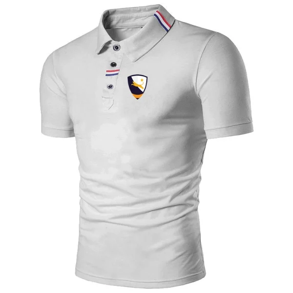 Solid Color Men's Polo Casual Short Sleeve Lapel Shirt Fashion Street T-Shirt - Image 4