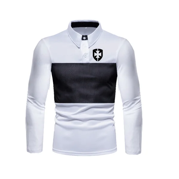 Spring Autumn Men's Polo Shirts Long Sleeve Business Casual Tops Lapel Pullover T-Shirts - Image 4