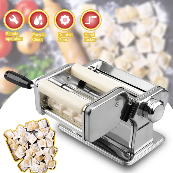 Steel Manual Ravioli Maker Kitchen Dumpling Tools Pasta Noodle Press Machine