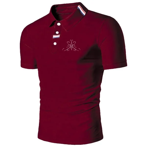 Summer men's casual short sleeved polo shirt, fashionable printed men's casual top - Image 2