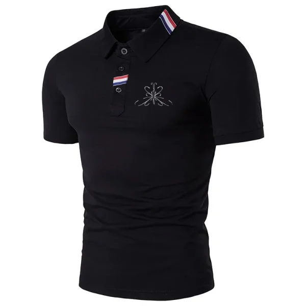Summer men's casual short sleeved polo shirt, fashionable printed men's casual top - Image 3
