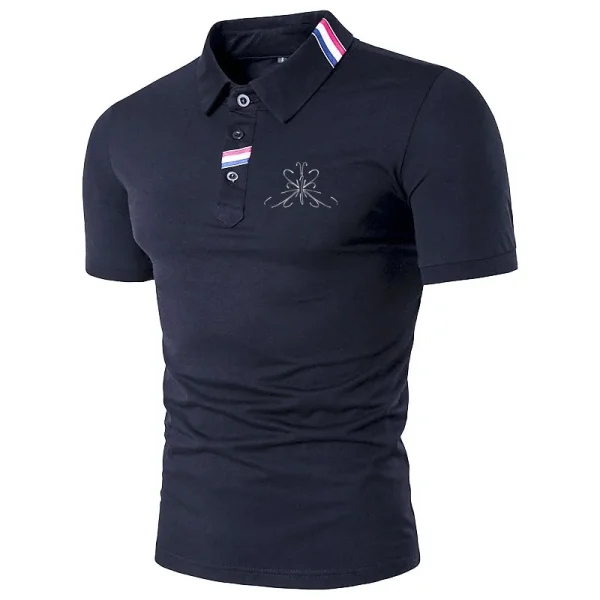 Summer men's casual short sleeved polo shirt, fashionable printed men's casual top - Image 4