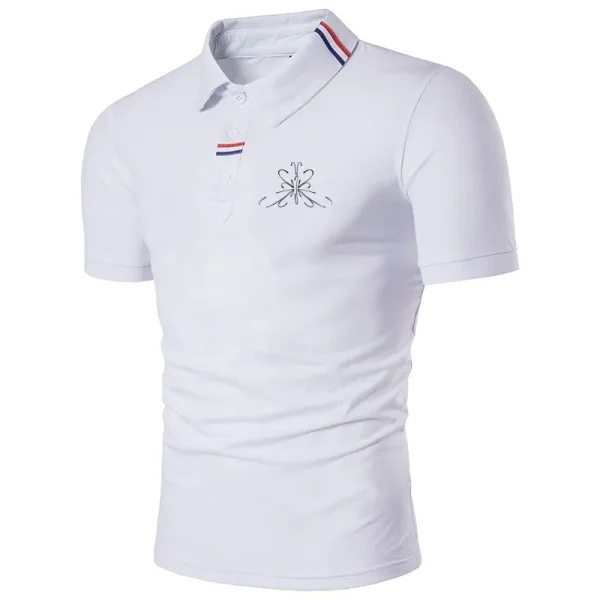 Summer men's casual short sleeved polo shirt, fashionable printed men's casual top - Image 5
