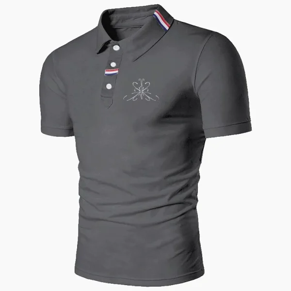 Summer men's casual short sleeved polo shirt, fashionable printed men's casual top - Image 6