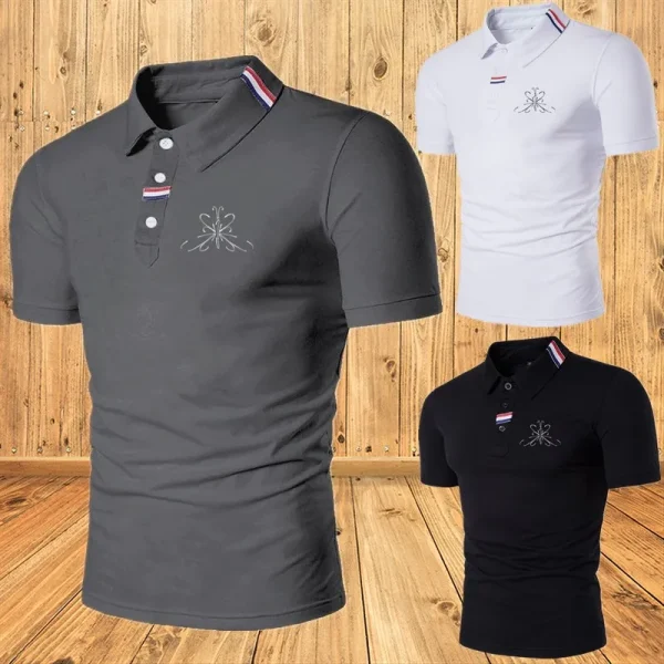 Summer men's casual short sleeved polo shirt, fashionable printed men's casual top