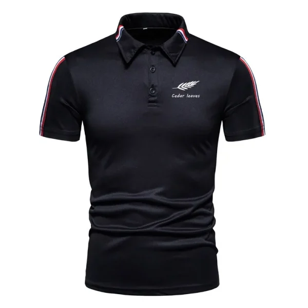 Summer men's short sleeved polo shirt fashion casual lapel top - Image 2