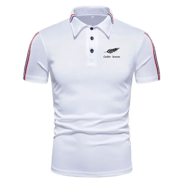Summer men's short sleeved polo shirt fashion casual lapel top - Image 3