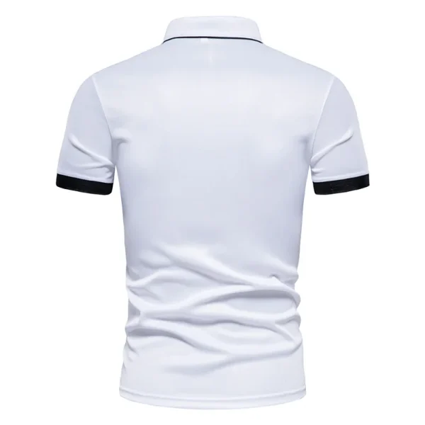 Summer men's short sleeved polo shirt fashion casual lapel top - Image 4