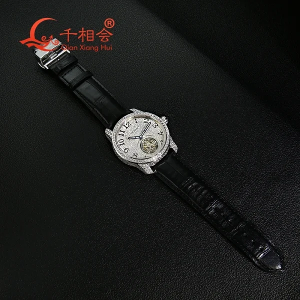 Transparent movement Full Moissanite Luxury Watch For Men mechanical Wristwatch Hip Hop Iced Out Moissanite Men Jewelry Watch - Image 5
