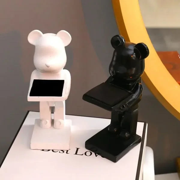 Trendy watch display stand, electroplating cartoon bear, animal resin ornaments, jewelry storage rack, celebration gifts. - Image 6