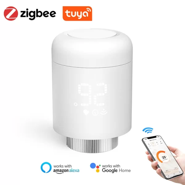 Tuya ZigBee 3.0 Radiator Actuator Thermostat Smart TRV Thermostatic Valve Temperature Controller Support Alexa Google Home