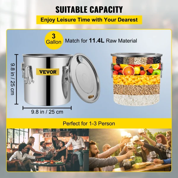 VEVOR 12L 20L 30L 50L Alcohol Brewing Distiller DIY Moonshine Apparatus Stainless Steel Still Whisky Beer Brandy Home Appliance - Image 3