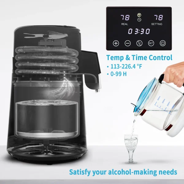 VEVOR 4L Water Distiller Purifier Filter Dispenser Drinking Bottle Softener Dual Temp Display Overheat Protection Home Appliance - Image 3