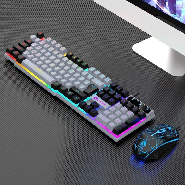 Wired Keyboard And Mouse Set Usb Luminous Mechanical Keyboard And Mouse Set For PC Laptop Computer 5 Wired Keyboard And Mouse Set Usb Luminous Mechanical Keyboard And Mouse Set For PC Laptop Computer Game Office
