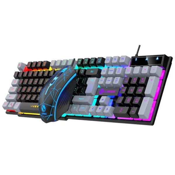 Wired Keyboard And Mouse Set Usb Luminous Mechanical Keyboard And Mouse Set For PC Laptop Computer Wired Keyboard And Mouse Set Usb Luminous Mechanical Keyboard And Mouse Set For PC Laptop Computer Game Office