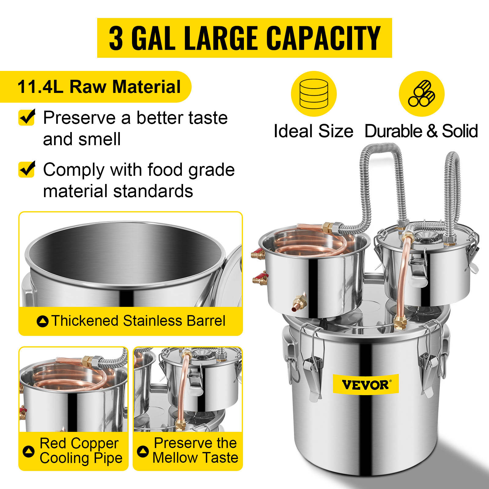 VEVOR 12L 20L 30L 50L Alcohol Brewing Distiller DIY Moonshine Apparatus Stainless Steel Still Whisky Beer Brandy Home Appliance 11 moonshine still m100 2 1 VEVOR 12L 20L 30L 50L Alcohol Brewing Distiller DIY Moonshine Apparatus Stainless Steel Still Whisky Beer Brandy Home Appliance