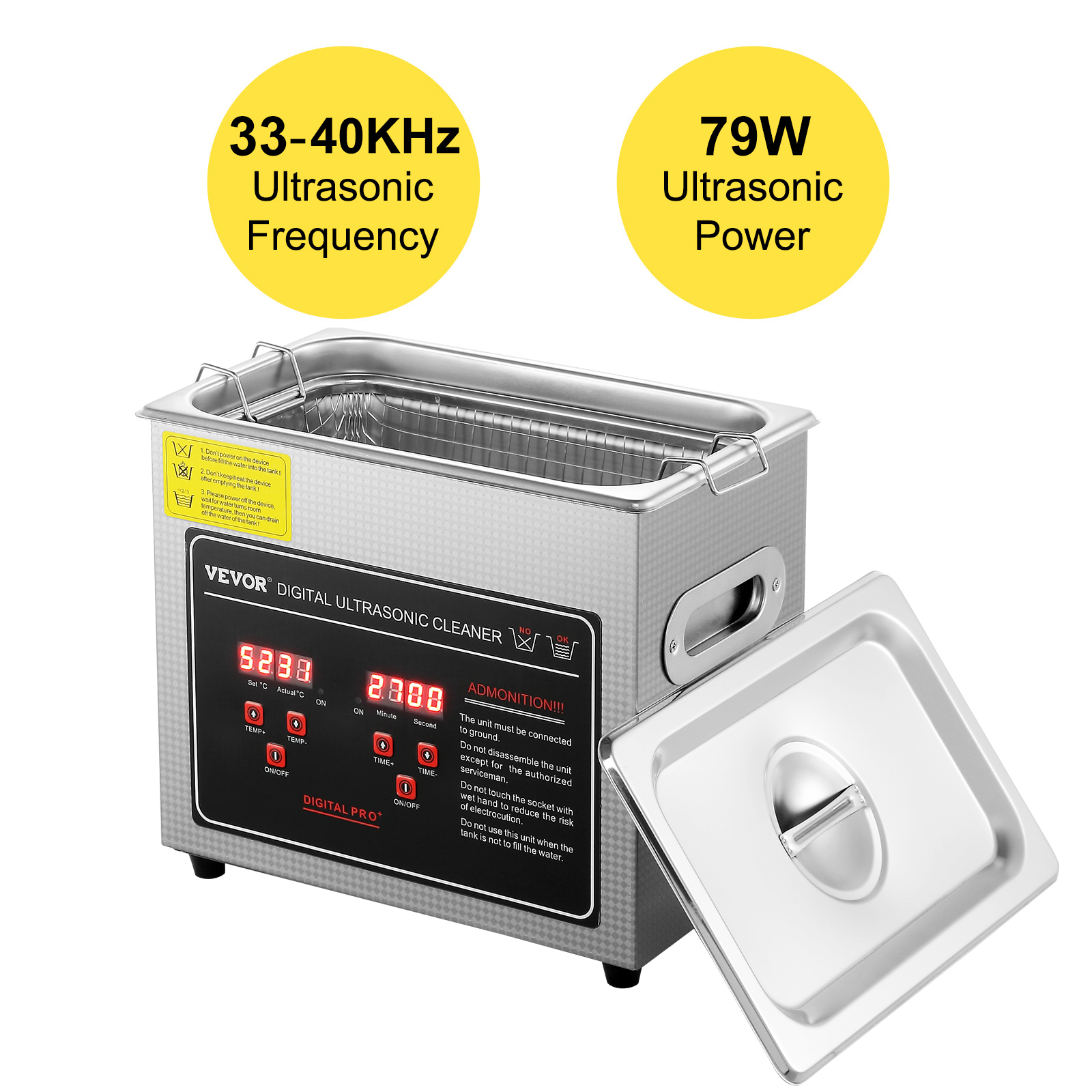 ultrasonic cleaner m100 2 VEVOR 2L 3L 6L 10L 22L 30L Ultrasonic Cleaner Stainless Steel Portable Heated Cleaning Washing Machine Ultrasound Home Appliance